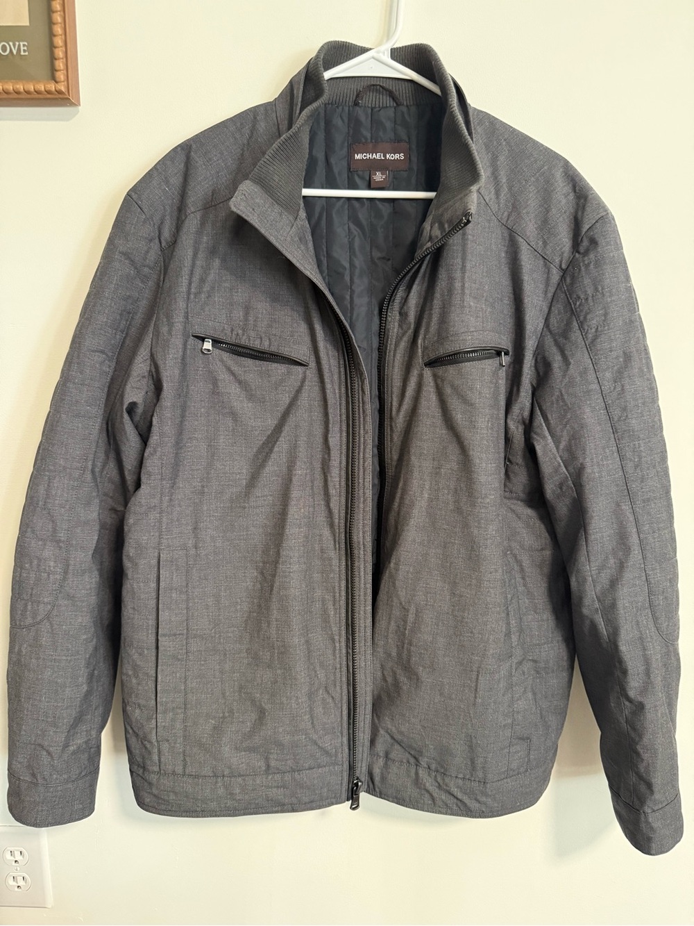 Michael Kors Men's Charcoal Gray Quilted Lightweight Jacket